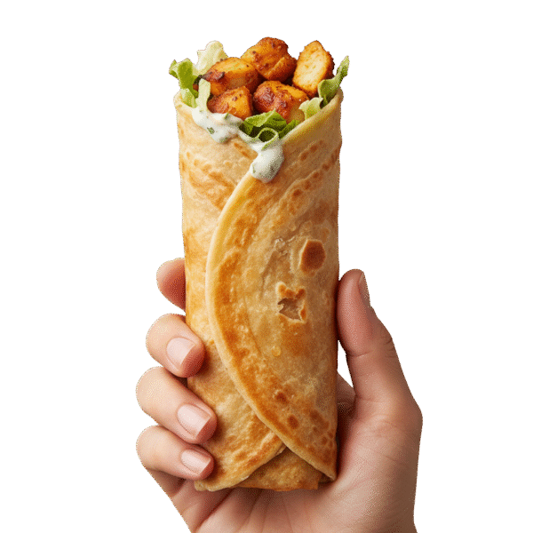 Chicken Paratha Roll + Fries + Choice of Drink